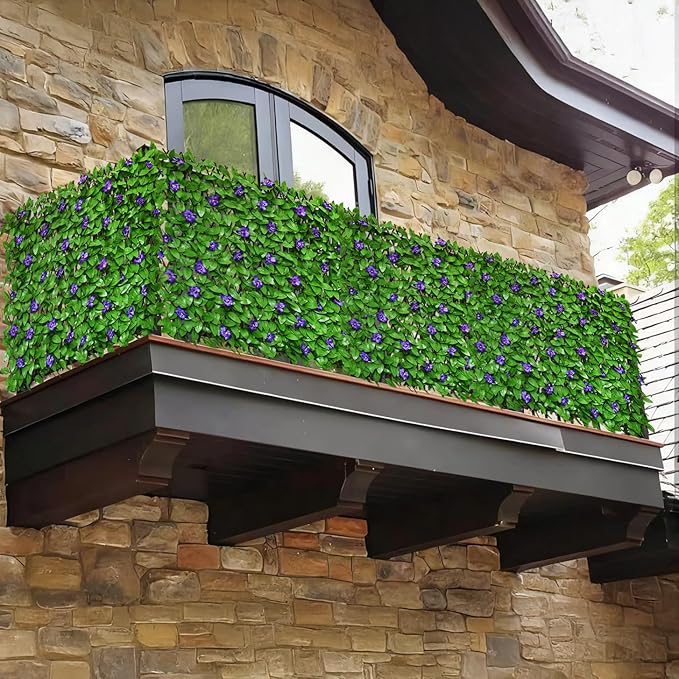 Expandable Fence Privacy Screen for Balcony Patio Outdoor,Decorative Faux Ivy Fencing Panel,Artificial Hedges (Single Sided Leaves)…3