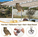 Plastic Owl to Scare Pigeon for Balcony 4PCS Hanging Fake Owl to Keep Squirrel Away from Outdoor Garden Flat Garden Owls with Reflective Tape for House Window Patio Yard Backyard Front Porch Decor