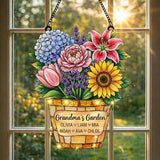 Personalized Suncatcher for Grandma, Custom Family Acrylic Suncatcher, Personalized Faux Stained Glass, Colorful Window Decor, Gift for Mom, Grandma, Mother's Day, Birthdays