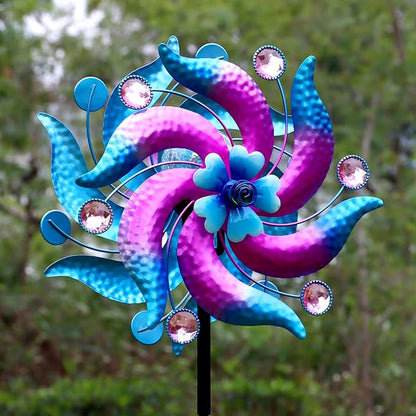 69" Metal Wind Spinners Outdoor with Plant Rack,3 Legs Colorful Windmill for Yard, Kinetic Yard Art, Waterproof Large Wind Sculptures for Garden Backyard Outdoor Decor Lawn Ornaments for Outside