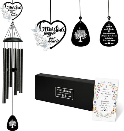 BUoonyer Grandma Memorial Wind Chimes - Memorial Gifts for Loss of Loved One Grandmother, Dove Remembrance Sympathy Commemorative Bereavement Windchimes for Outdoor Outside Patio Decor