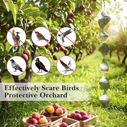 Bird Deterrents for Outside Patio, Bird Scare Devices Set Highly Reflective 3D Wind Spinners Outdoor Garden Decor, Bird Reflectors to Keep Birds Away Window Roof Yard Orchards Deck 12 Discs 4 Pcs
