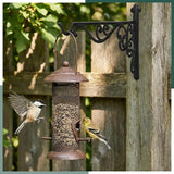 Landhoow 2 Pcs 15.6" Large Cast Iron Hanging Outdoor Wall Hanger Black Heavy Duty Basket Hook Braces Vintage Decorative Shelf Garden Planter Flower Hook for Pot Lantern Wind Chime Hummingbird Feeder