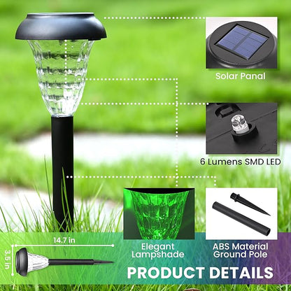 TISEJOY Solar Pathway Lights Outdoor Waterproof 8 Pack Color Changing Garden Light for Yard Patio Driveway Walkway Lawn Landscape Lighting for Outdoor Decor