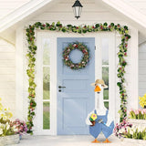 FuWeave Spring Goose Outfit Flower Porch Goose Clothes for 23" Large Statue Outdoor Patio Yard Lawn Art Decoration(Overalls Gardener,23 inch)