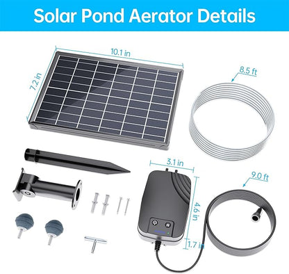 Biling 5.5W Solar Fountain for Bird Bath, Garden Pond, Fish Tank & 8W Solar Pond Aerator with 4400 mAh Battery Backup for Fish Pond Stock Tank Aquarium