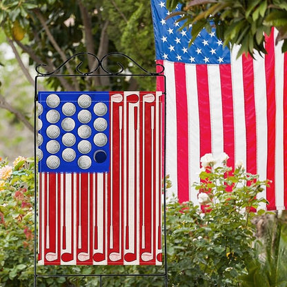 Artofy 4th of July Golf Ball Patriotic Large Decorative House Flag, America USA Golf Club Red Blue White Yard Garden Outside Decor, American Independence Day Outdoor Home Decoration Double Sided 28x40
