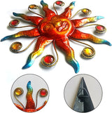 VividLadybug Celestial Wall Decoration Sculpture, Metal Wall Sculpture, Silhouette Wall Decoration, Metal Sun Moon Star Wall Art Sculpture Decoration, Set of 3