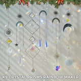 suddus 6pcs Silver Suncatchers Crystal Prism, Christmas Rainbow Maker Pendants, Sun Catcher Hanging for Window, Home, Garden, Cat, Thanksgiving Day, Party, Wedding Decoration