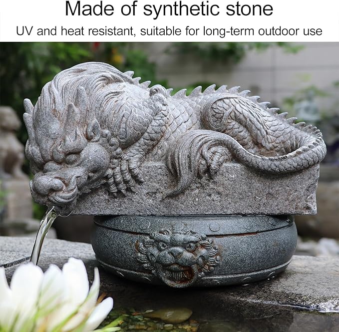Animal Pond spitters for Small Ponds, Pool Fountain Spitter, Fish Tank Automatic Circulation Water Landscaping Ornaments, Suitable for Gardens, Patios, Fountain Centers