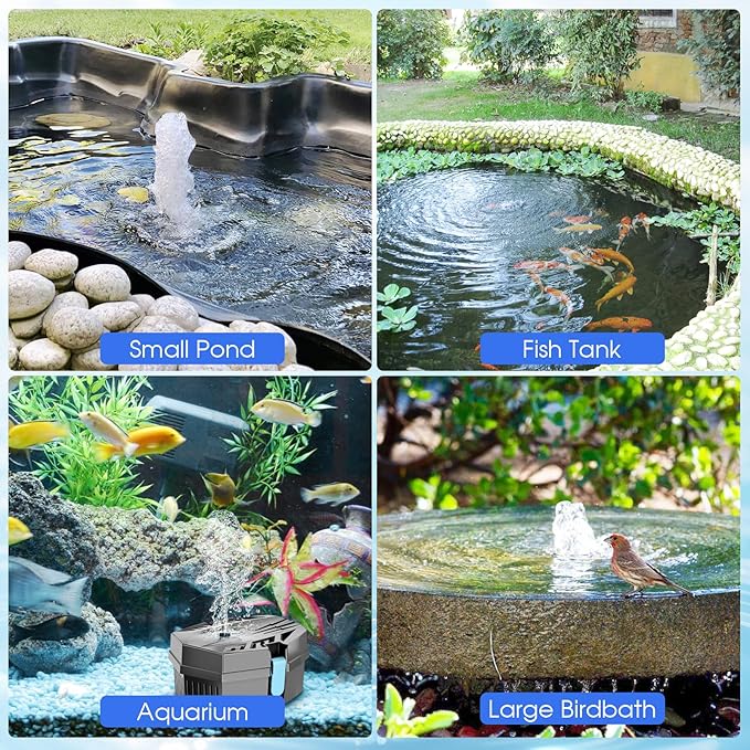 Antfraer Small Pond Filter Box - Pond Filter with Bio-Balls & Ceramic Rings, Submersible/Fountain Pump Compatible for Koi Ponds, Garden Fountains & Aquariums (No Built-in Pump)