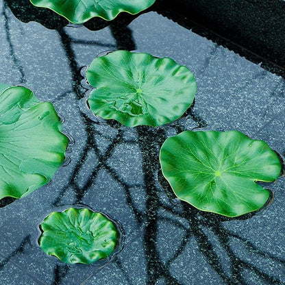 Floating Lily Pads for Ponds, 6Pcs Realistic Lily Pads Leaves Artificial Floating Foam Lotus Leaves Plastic Foam Water Lily Pads Foliage Pond Decor for Pond Pool Koi Fish Patio Aquarium