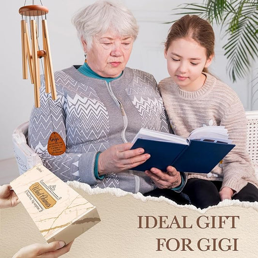 Leebbsin Gifts for Gigi, Gigi Wind Chime, Mother's Day Best Gifts for Gigi, Birthday Gift from Grandchildren, Gift Ideas for Mothers Day, Thanksgiving, Christmas-Large 36''