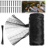 Koi Pond Netting Kit 15 x 20ft, Bird Deer Fence Netting, Durable Net Cover for Leaves, Heavy Duty Fine Mesh, Protect Fish from Blue Heron Birds, Cats & Predators, 20pcs Stakes & Ties Included