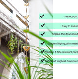 8.5FT Gold Patina Heart Rain Chain for Gutters, Functional and Decorative Replacement Downspout Chain for Outside, Metal Rain Catcher Chain