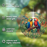 10 Inch Parrot Wind Spinner, 3D Stainless Steel Hanging Kinetic Wind Sculpture Gifts for Garden Yard Art Indoor Outdoor Window Porch Front Door Decor, Women, Mother Day