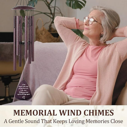 Memorial Wind Chimes for Loss of Loved One, 33.5 Inch Wind Chimes for Outside, Windchimes in Memory of a Loved One, Sympathy Wind Chimes, Bereavement Remembrance Funeral Gift