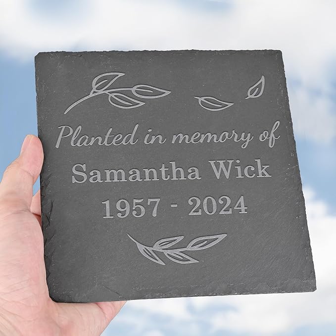 Personalized Memorial Stone Memorial Garden Stone - Sympathy Gifts for Loss of Dad, Mom or Loved One - Bereavement, Remembrance and Condolence Gift - Planted in Memory Square