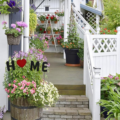Metal Letters Garden Stakes Yard Art Word Sign Lawn Decoration Indoor Outdoor Plant Pot Decor Decorative Stick for Patio Pathway Flower Bed (Home)