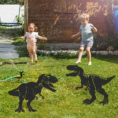 Rngmsi Dinosaur Metal Garden Art - 2PCS Metal Dinosaur Yard Art Decorations Outside Dinosaur Garden Stakes Decorative Dinos Garden Decor Outdoor for Patio Lawn Statues Gifts for Men Women Friends