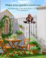Wind Spinners Outdoor - Large Tulip Metal Wind Spinners with Stake, Garden Windmill Yard Spinner Lawn Decor (24" W x 75" H)