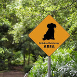 Warning Golden Retriever Area Aluminum Metal Sign Golden Retriever Dog Caution Crossing Xing Street Sign Yellow Diamond Shape Funny Metal Sign For Indoor Outdoor 15x15in