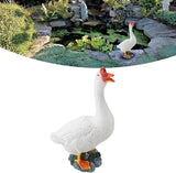 Garden Statues Goose Figurine Farm Animal Sculpture Lifelike Outdoor Statue for Pond Garden Decor Unique Design with Vibrant Colors Yard Ornaments Decor