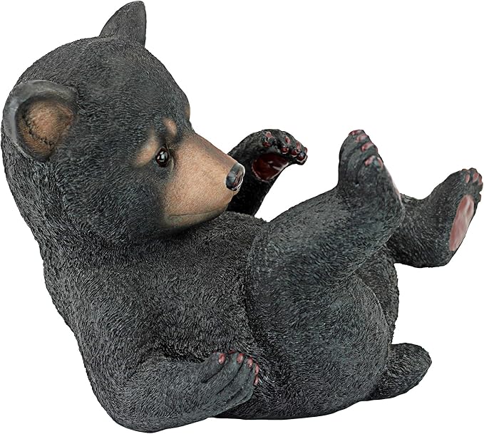 Design Toscano Roly-Poly Bear Cub Statue, Rolling Bear, Black