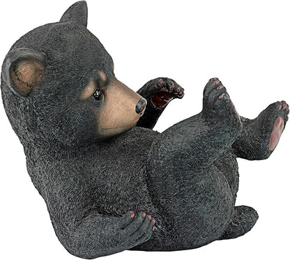 Design Toscano Roly-Poly Bear Cub Statue, Rolling Bear, Black