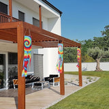 Moukeren 4 Pieces Tie Dye Windsock Flag Rainbow Color Tails Design Rainbow Windsock Flag Outdoor Hanging Decoration for Home Yard Garden Balcony Decoration(40 Inch)