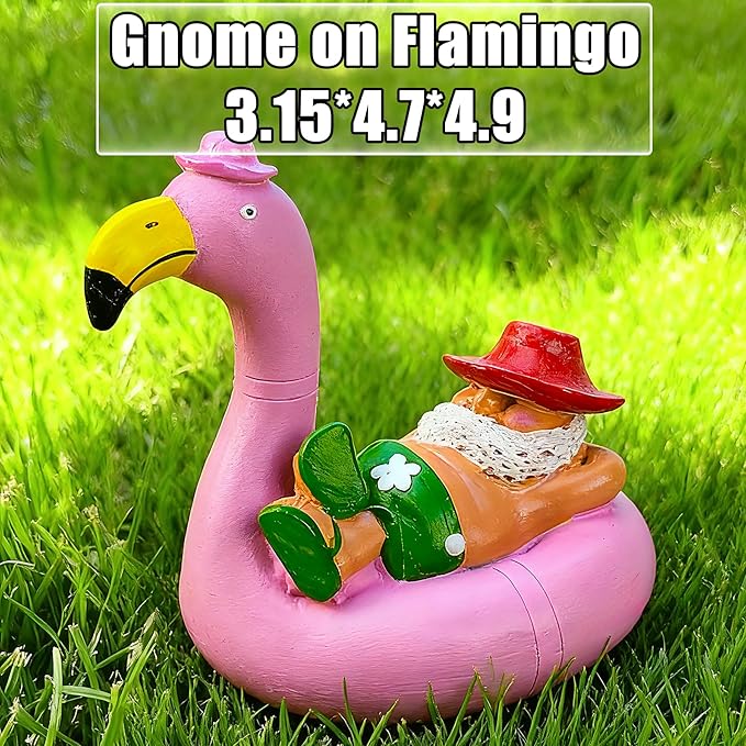 Teaeeno Flamingo Figurines, Resin Bird Sculpture, Mini Flamingo Ornaments for Coastal Home Wedding Decor, Housewarming Flamingo Gifts for Lady, Tropical Holiday Decor on Desk