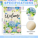 Nanafast Hydrangea Spring Garden Flag Double Sided 12x18 Inch Welcome Floral Garden Flags for Outside Yard Decoration
