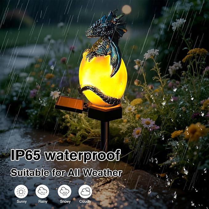 Solar Dragon Garden Decor Dragons Gifts for Women- Dragon Statue Outdoor with Egg Light Lawn Ornaments Solar Egg Lights for Easter Outside Yard Whimsical Art Outdoor Medieval Decor (Blue)