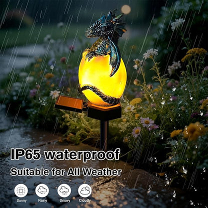 Solar Dragon Garden Decor Dragons Gifts for Women- Dragon Statue Outdoor with Egg Light Lawn Ornaments Solar Egg Lights for Easter Outside Yard Whimsical Art Outdoor Medieval Decor (Blue)