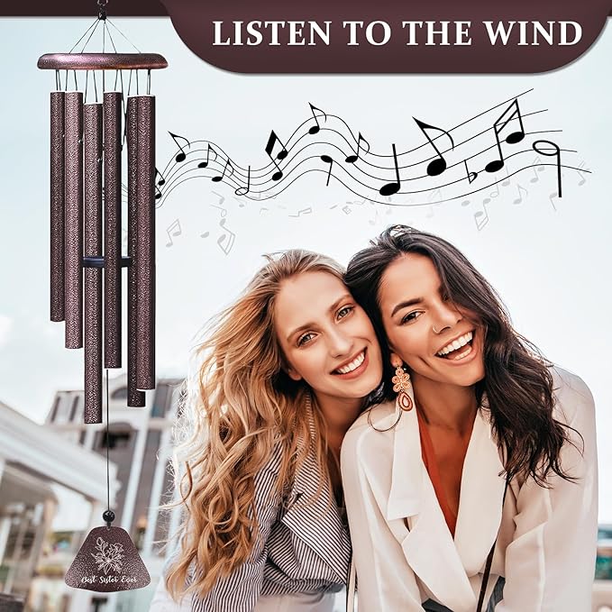 Sister Birthday Gifts, Mother Day Best Sisters Ever 32" Wind Chimes for Women, Birthday Gifts for Sister from Sisters, Christmas Graduation Presents for Bestie Sis, Funny Sis Best Friend