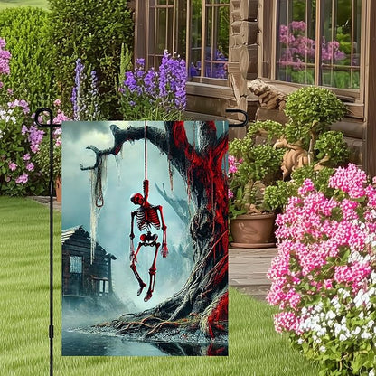 BlissYard Halloween Horror Garden Flag 12x18 Inch Hanging Skull Swamp Tree Flag Outdoor Yard Decorations House Banner Porch Lawn Patio Home Decor