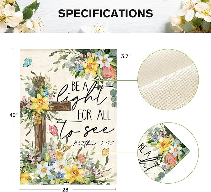 AVOIN colorlife Spring Floral House Flag 28x40 Inch Double Sided Outside, Eucalyptus Flowers Seasonal Cross Yard Outdoor Flag