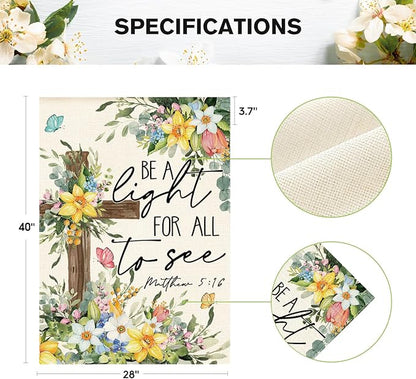 AVOIN colorlife Spring Floral House Flag 28x40 Inch Double Sided Outside, Eucalyptus Flowers Seasonal Cross Yard Outdoor Flag