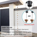 8.5FT Rain Chain for Gutters, Rain Chains for Outside with 7 Cups + 7 Birds, Rustproof Rain Catcher Chain, Replacement for Downspout (Brown Bird)