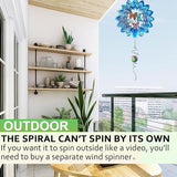 Gazing Ball Spiral Tail,Wind Spinners Stabilizer with Multi Colors Orb,Wind Spinner Tail Visual Illusion in Spinning,Hanging Rotating Art Decor,Indoor Outdoor Garden Decoration-13in