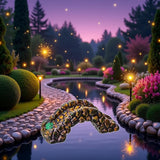 Stone Bridge Miniature Fairy Garden Accessories,Miniature Pond Lawn Garden Ornament Figurines, Mini Lighthouse Water Well Bridge Figurines, Micro Landscape Ornaments for Garden DIY Kit Statues