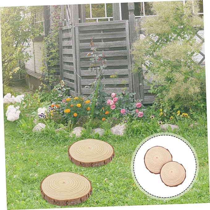 BESPORTBLE 2pcs Wooden Garden Paver Stepping Stones Durable Outdoor Walkway Decorative Pathway Stepping Decorations for Lawn Patio Landscaping