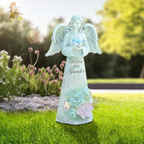 Angel Garden Statue Outdoor Decor, Angel Garden Holding Bird with Solar Lights, Gardening Gifts for Mom Grandma, Art Decoration Lawn Ornament Sculpture for Outside