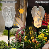 Solar Garden Angel Lights, Waterproof Outdoor Garden Angels Statue Decorations Angel Solar Lights for Cemetery Gravesite Grave Outside Yard Patio Lawn Porch