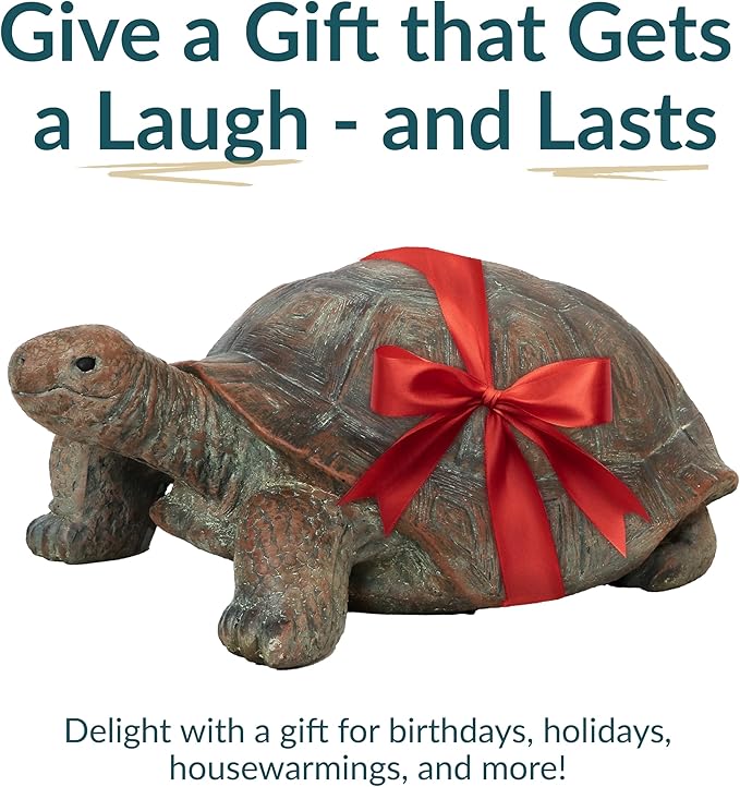 Sunnydaze Talia the Garden Turtle Statue - Turtle Garden Decor for Yard, Lawn, Patio Decor – 29" x 15" Durable Reinforced Glass Fiber - Gift Idea