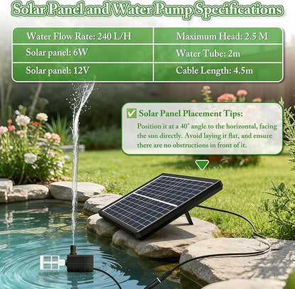 N/A Bamboo Solar Water Fountain Kit, Outdoor Bamboo Water Fountain Solar Powered, Bamboo Fountain Garden Water Feature, Bamboo Zen Fountain with 4 Water Outlets, for Garden Patio Pond,14in