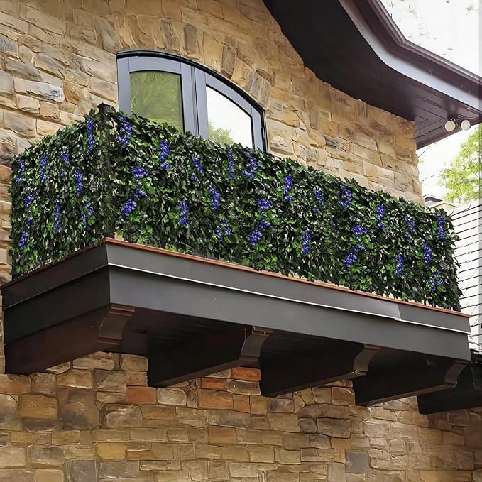 Artificial Expandable Ivy Privacy Fence Screen,Adjustable Size,Dense Leaf Panel,Perfect for Balcony,Garden,Fence Cover and Green Wall Decoration