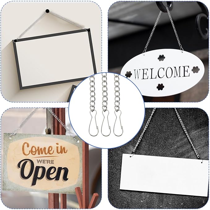 10 Pcs 20 Inch Stained Glass Window Hanging Chain, Picture Hanging Chain with Hooks, Hangings Basket Chains Outdoor Decorative Chains for Suncatcher Crystals, Window Art, Walls Gardens
