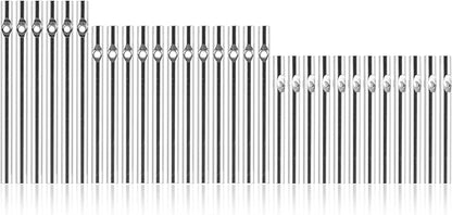 Cosmos Pack of 30 Wind Chime Tubes for Home Garden Outdoor Hanging Decorations, 3 Different Length, Silver Tone Color Solid Tubes