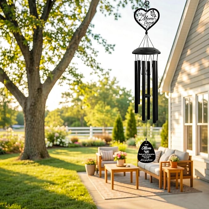 Mom Gift Wind Chimes for Mom Birthday Gift from Daughter Son Valentine Gift Outdoor Wind Chime for Mother Garden Patio Porch Yard Decor